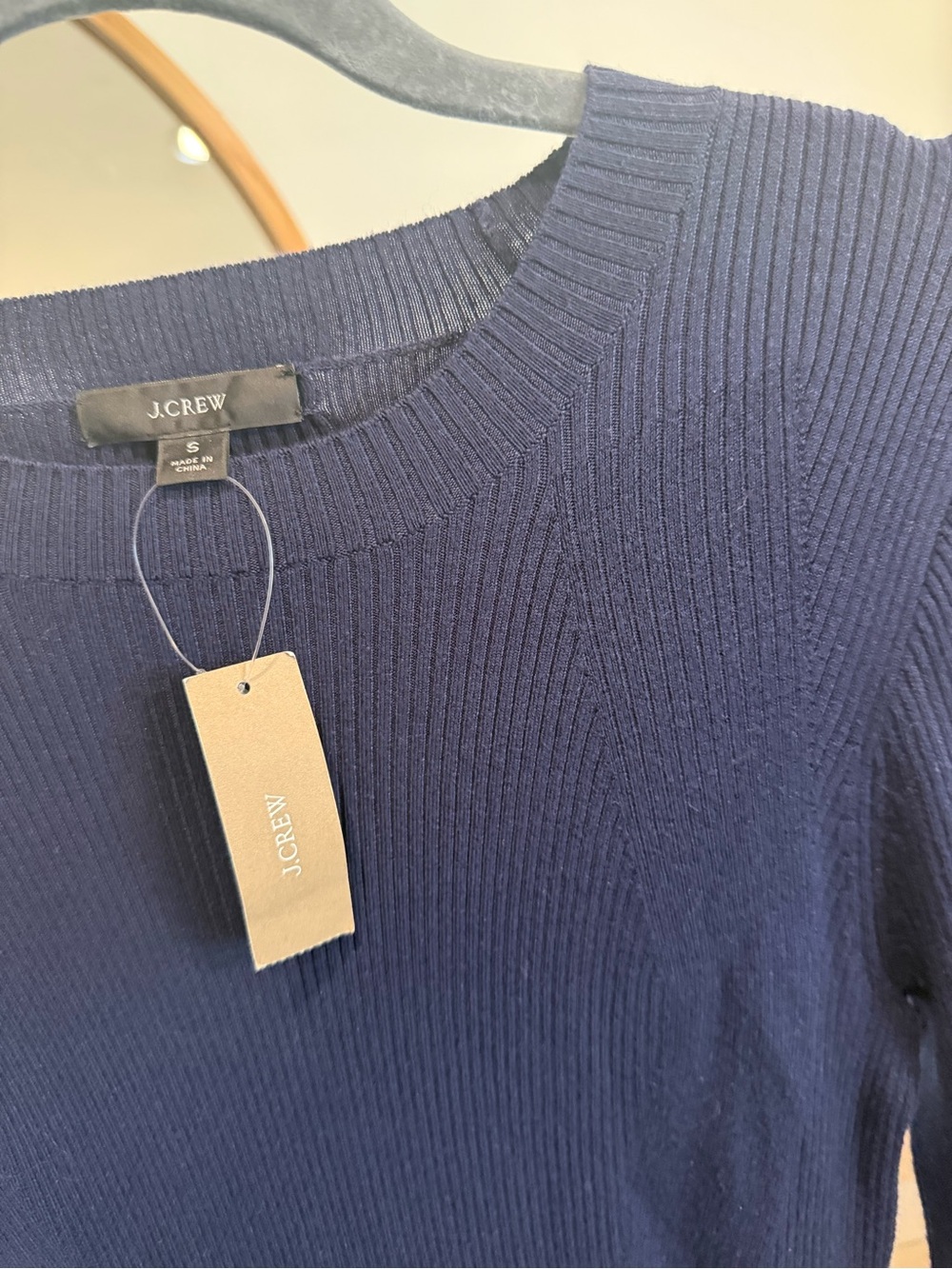 NWT J. Crew Navy Super Soft Ribbed Long Sleeve Crewneck Sweater Dress